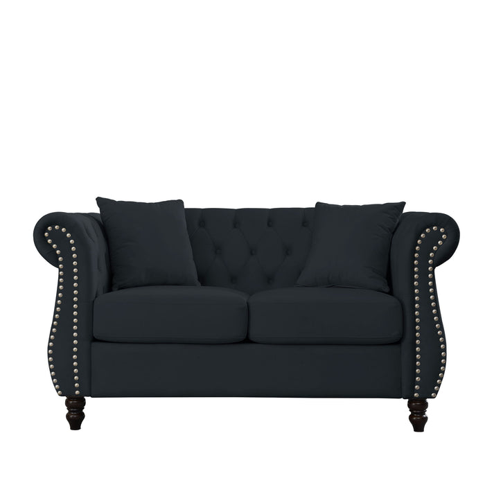 Chesterfield Sofa With Rolled Arms And Nailhead Trim Home Essentials