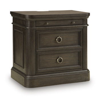Wickenger - Two Drawer Night Stand - Dark Brown Signature Design by Ashley®