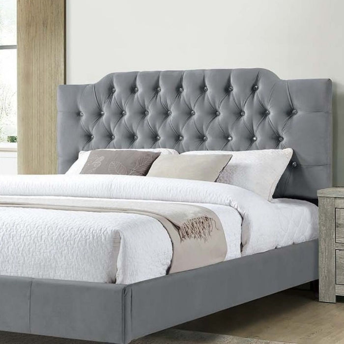 Modern Bed Frame With Tufted Upholstered Headboard Home Essentials