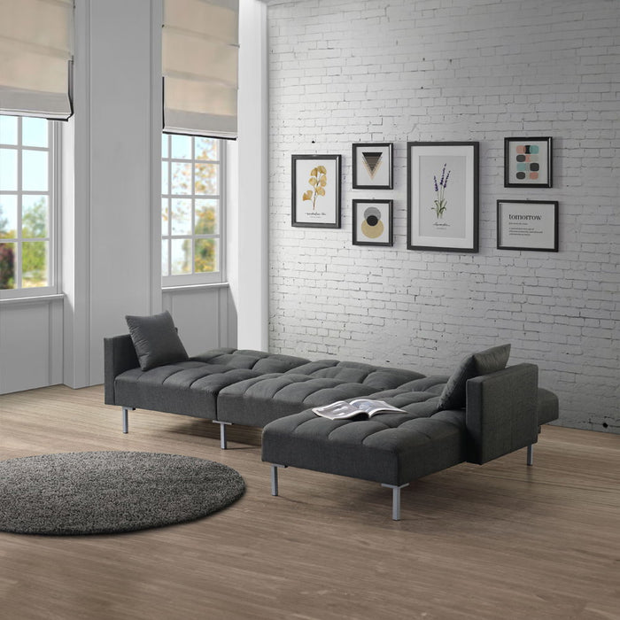 Duzzy - Sectional Sofa - Dark Gray Fabric ACME