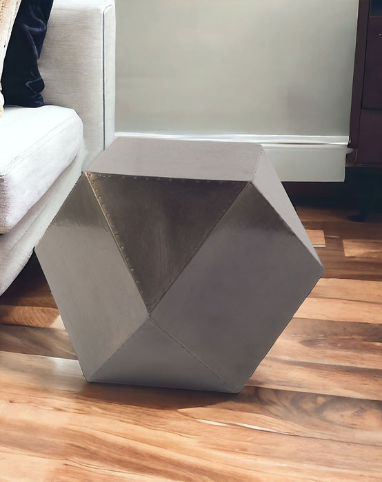 19" Iron Square End Table - Black