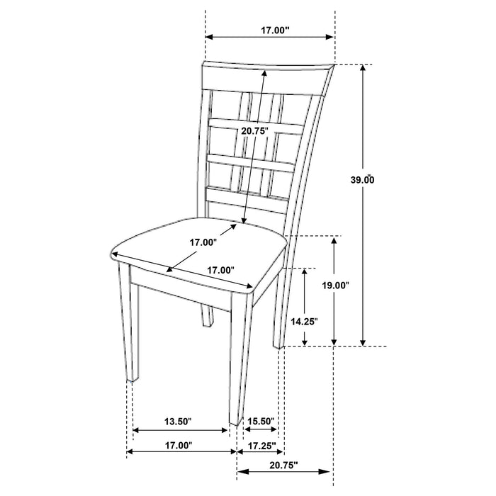 Lattice Back Dining Chair (Set of 2) - Brown Furniture Max