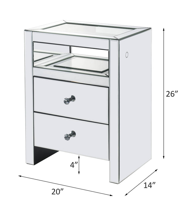 Dominic - Accent Table With LED - Mirrored ACME