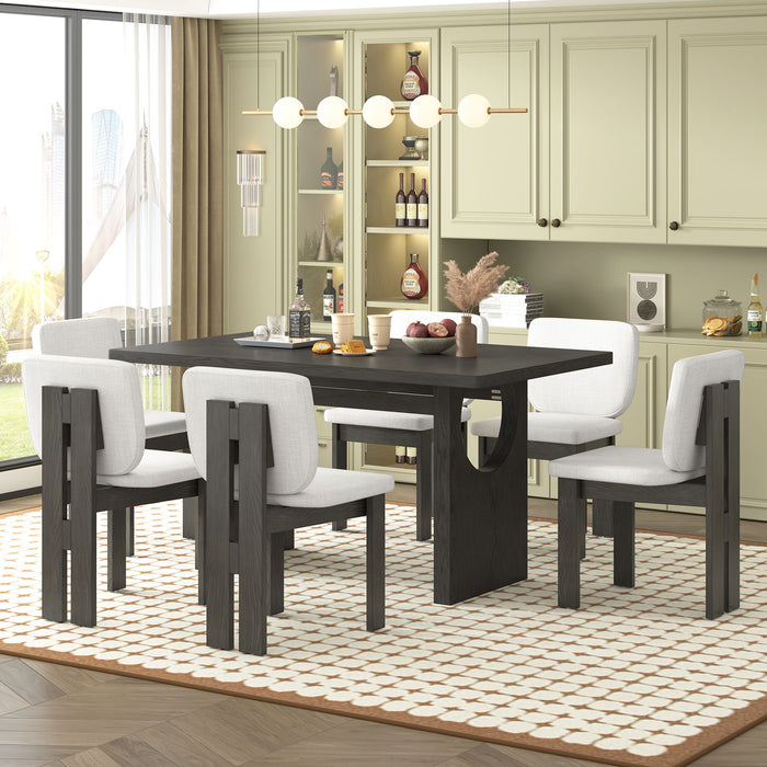 Dining Table Set For 6 With Upholstered Chairs Hearth and Haven