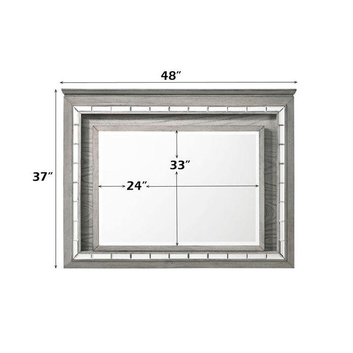 Antares - Mirror With LED - Light Gray Oak ACME