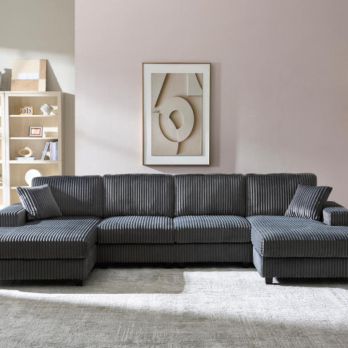 U-Shaped Convertible Sofa, 4 Seater Large Living Room Lounge Home Essentials