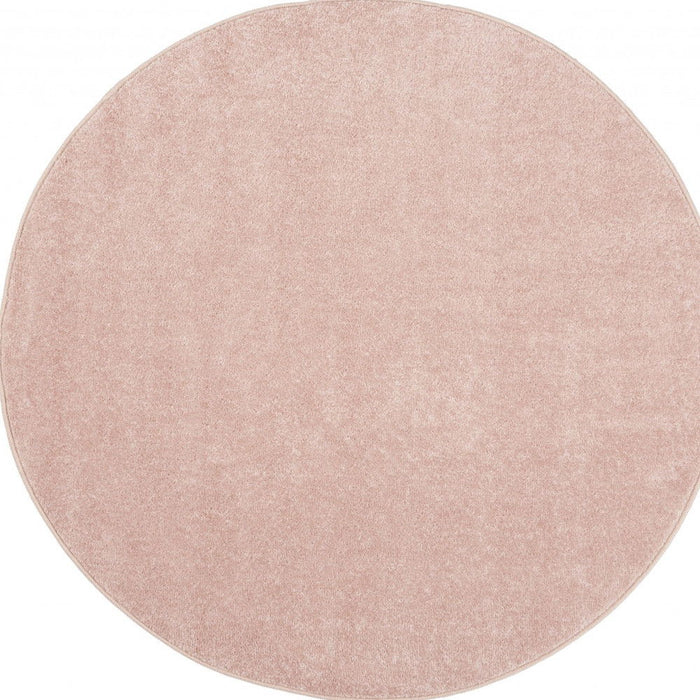 4' X 4' Round Non Skid Indoor / Outdoor Area Rug - Pink