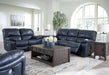 Leesworth - 3 Pc. - Power Reclining Sofa, Power Reclining Loveseat, Power Rocker Recliner - Ocean Signature Design by Ashley®