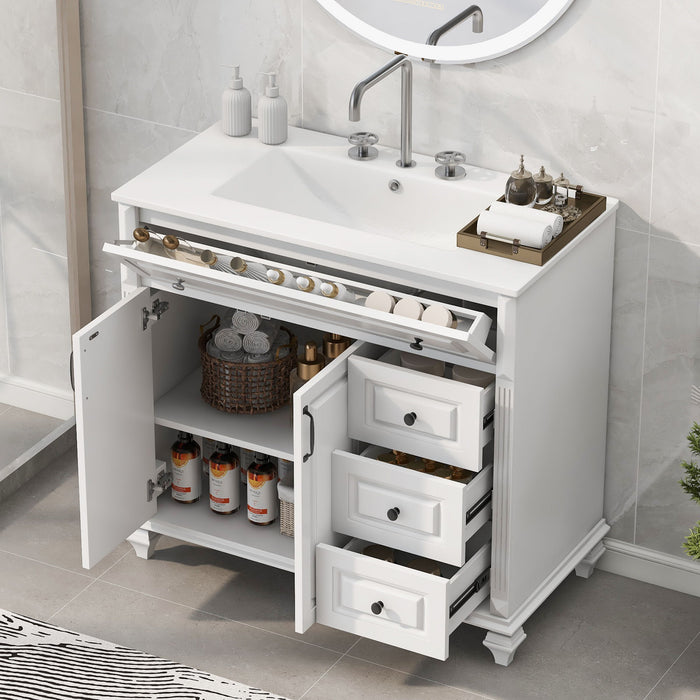 Modern Bathroom Vanity With Sink, 3 Drawers & 2 Doors Hearth and Haven