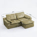 L - Shaped Modular 2 Seater Sofa With Movable Ottoman And High Density Sponge Cushions For Living Room Home Essentials