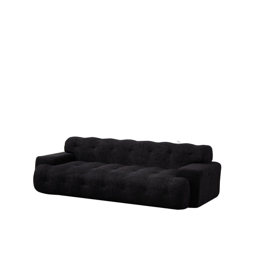 Cloud Series Minimalist Button Tufted Square Arm 3 Seater Sofa Home Essentials