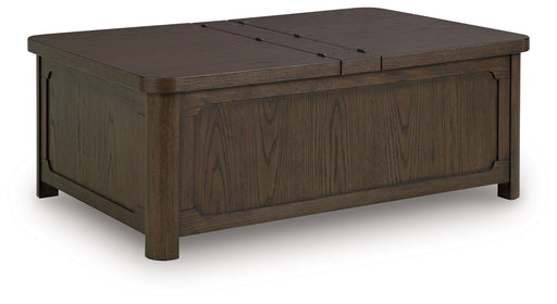Breckington - Cocktail Table With Storage - Dark Brown Signature Design by Ashley®
