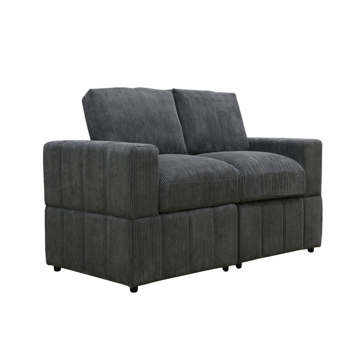Oversized Modular Loveseat, 2 Piece Living Room Sofa Set - Dark Gray Home Essentials