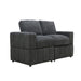 Oversized Modular Loveseat, 2 Piece Living Room Sofa Set - Dark Gray Home Essentials