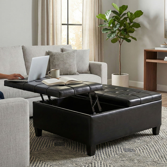 Harrison - Large Coffee Table Storage Ottoman Simpli-Home