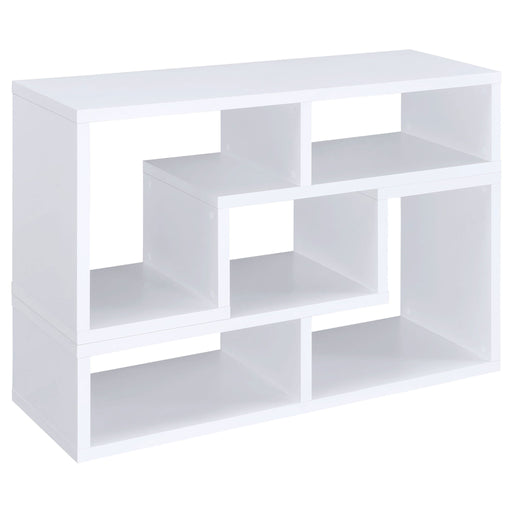 Convertable L-Shaped Bookcase With Open Shelves - White Furniture Max