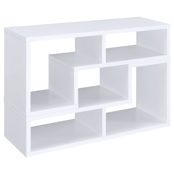 Convertable L-Shaped Bookcase With Open Shelves - White Furniture Max