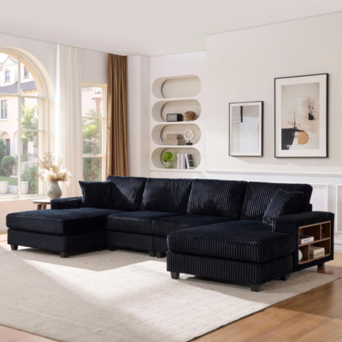 U-Shaped Convertible Sofa, 4 Seater Large Living Room Lounge Home Essentials