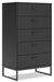 Socalle - Five Drawer Chest - Black Signature Design by Ashley®