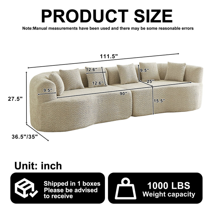 Curved Sectional Sofa With 6 Pillows Home Essentials
