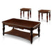 3 Piece Coffee Table With Open Shelf - Cherry Home Essentials