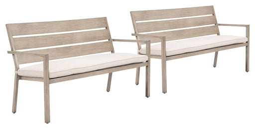Reefline - Bench (Set of 2) - Gray / Light Brown Zuo Modern
