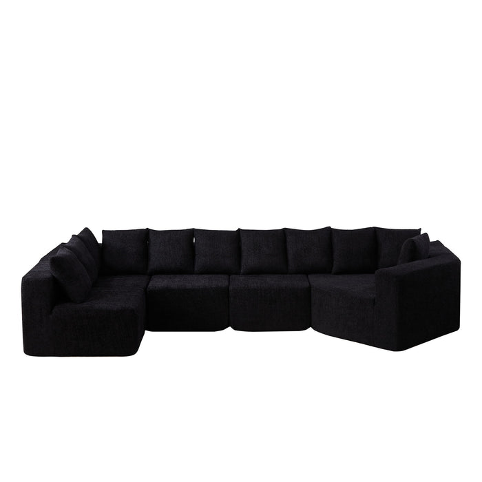 L - Shaped Modular Sofa With Deep Seat And 11 Pillows Home Essentials