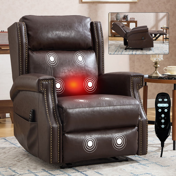 Manual Recliner Chair  With Heavy Duty Motion Mechanism, 8 Vibrating Nodes And 3 Massage Modes For Living Room Home Essentials