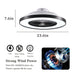 Bedroom Ceiling Fan With Remote Control, Dimmable LED Light, 8 Blades, Reversible Dc Motor - Black Daily Nest