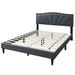 Bed With Nailhead Trim Accents, Upholstered Platform Frame Home Essentials