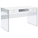 Barretta - 2 Drawer Writing Desk - Gloss White Furniture Max