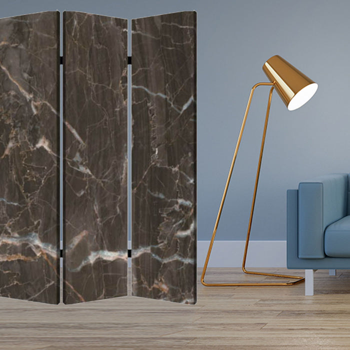 Wood Canvas Black Marble Screen - Multi Color
