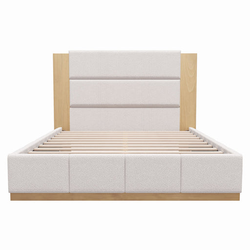 Modern Upholstered Platform Bed With Extended Headboard Hearth and Haven