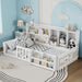 Platform Bed Frame With Guardrail, Storage Shelves & Bookshelf Home Essentials