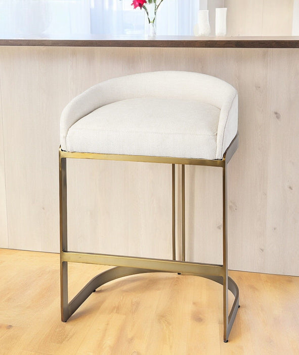 Low Back Bar Chair - White / Gold