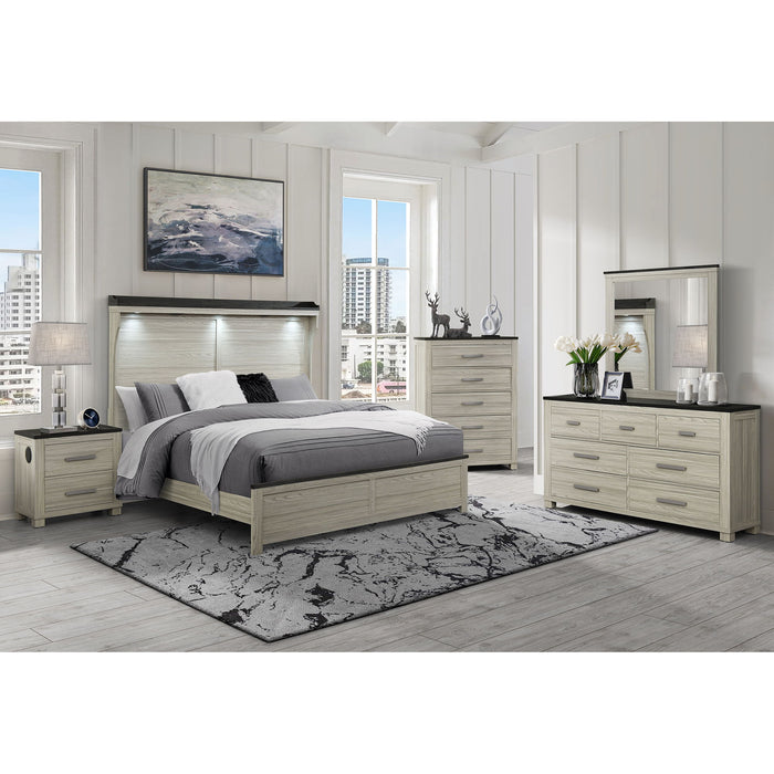 Augusta - Dresser, 7 Spacious Drawers, Block Feet - Beige Brown