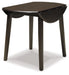 Hammis - Round DRM Drop Leaf Table - Dark Brown Signature Design by Ashley®