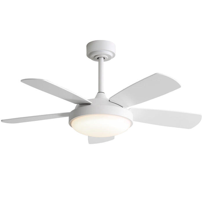 42" Ceiling Fan With 22W LED Light And Remote Control Blades Reversible DC Motor - White Daily Nest