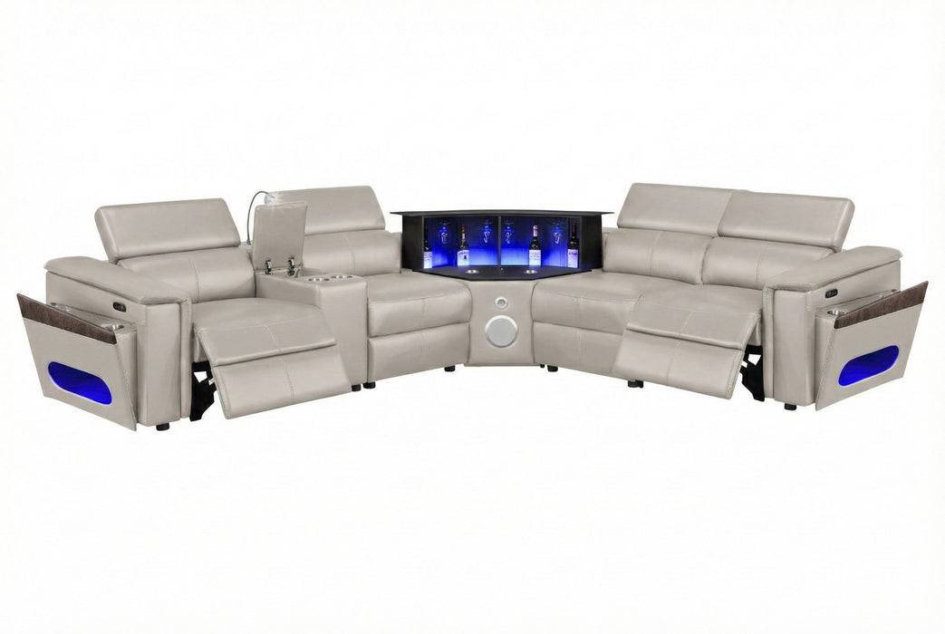 Nova - Sectional With Bluetooth Speaker, LED And Lifting Wine Cabinet Matrix Furniture Group