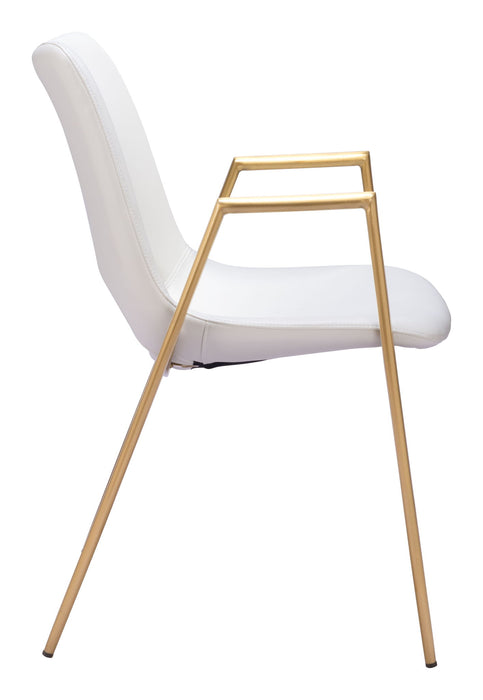 Desi - Dining Chair With Gold Legs (Set of 2) Zuo Modern