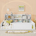 Platform Floor Bed With Guardrail Fence And Side Storage Shelves Home Essentials