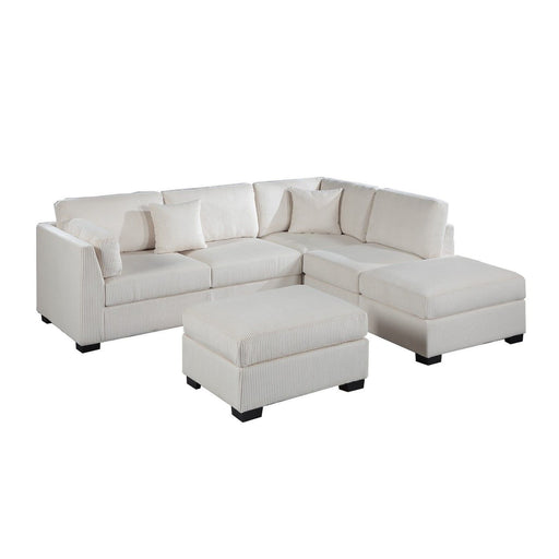Sectional Sofa Set With Reversible Left / Right Chaise And Matching Cocktail Ottoman Home Essentials