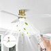 52" Ceiling Fan With Light And DC Motor, Flush Mount / Downrod, Ideal For Living Room - Gold / White Daily Nest