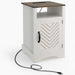 Farmhouse Nightstand With Charging Station & Storage Home Essentials