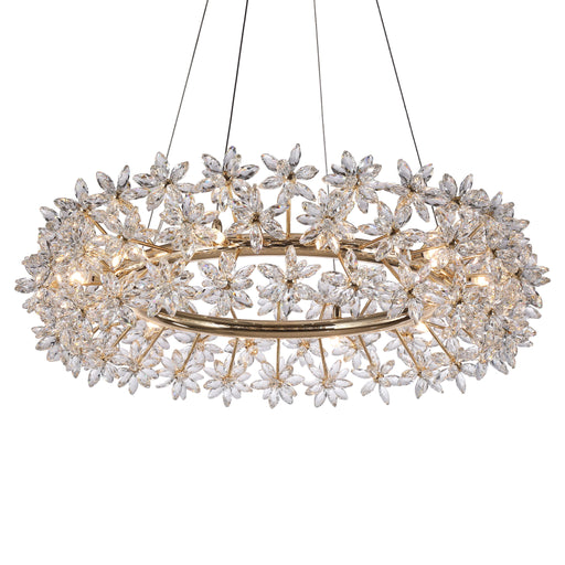 Michael Amini Lighting - Bouquet Round 32" Crystal Chandelier - Gold Michael Amini