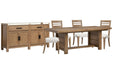 Plum Creek - 6 Piece Extendable Trestle Dining Table Set Magnussen Furniture