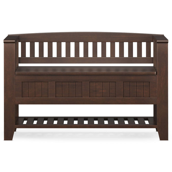 Acadian - Entryway Storage Bench With Shelf - Brown