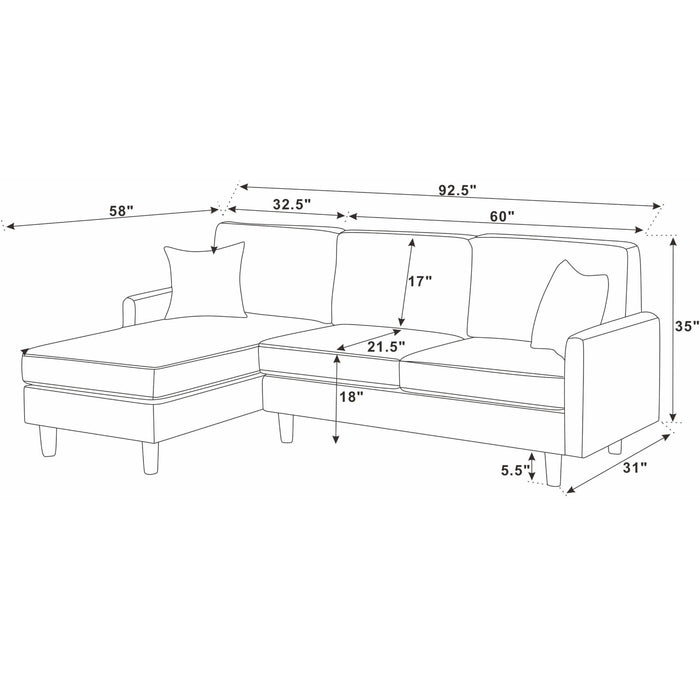 Upholstered Sectional With Toss Pillows Home Essentials