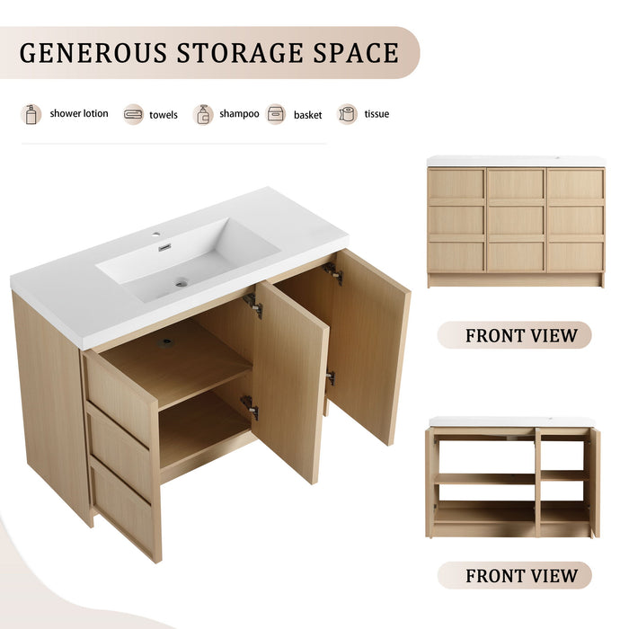 Freestanding Bathroom Vanity With Sink & 2 Soft Close Cabinet Doors Home Essentials