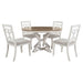 Dining Set With Extendable Round Table And 4 Upholstered Chairs Hearth and Haven